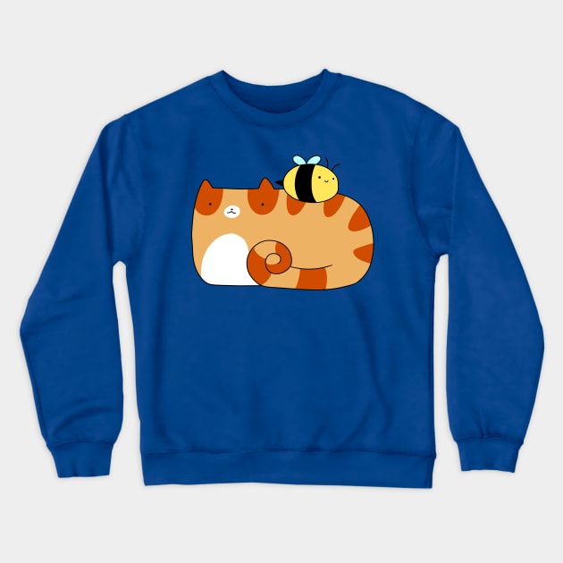 Bee and Orange Tabby Crewneck Sweatshirt by saradaboru